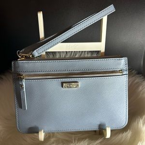 Kate Spade Saffiano Leather Tinie Laurel Way Wristlet Wallet Cloudcover Blue